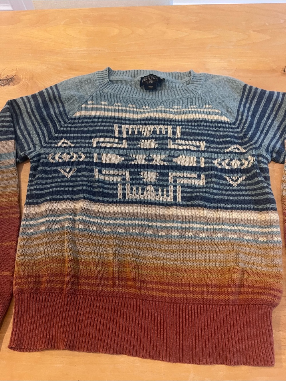 Pendleton Women's Sunset Raglan Cotton Sweater size medium - Picture 5 of 6